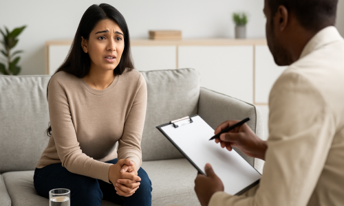 person taking psychotherapy