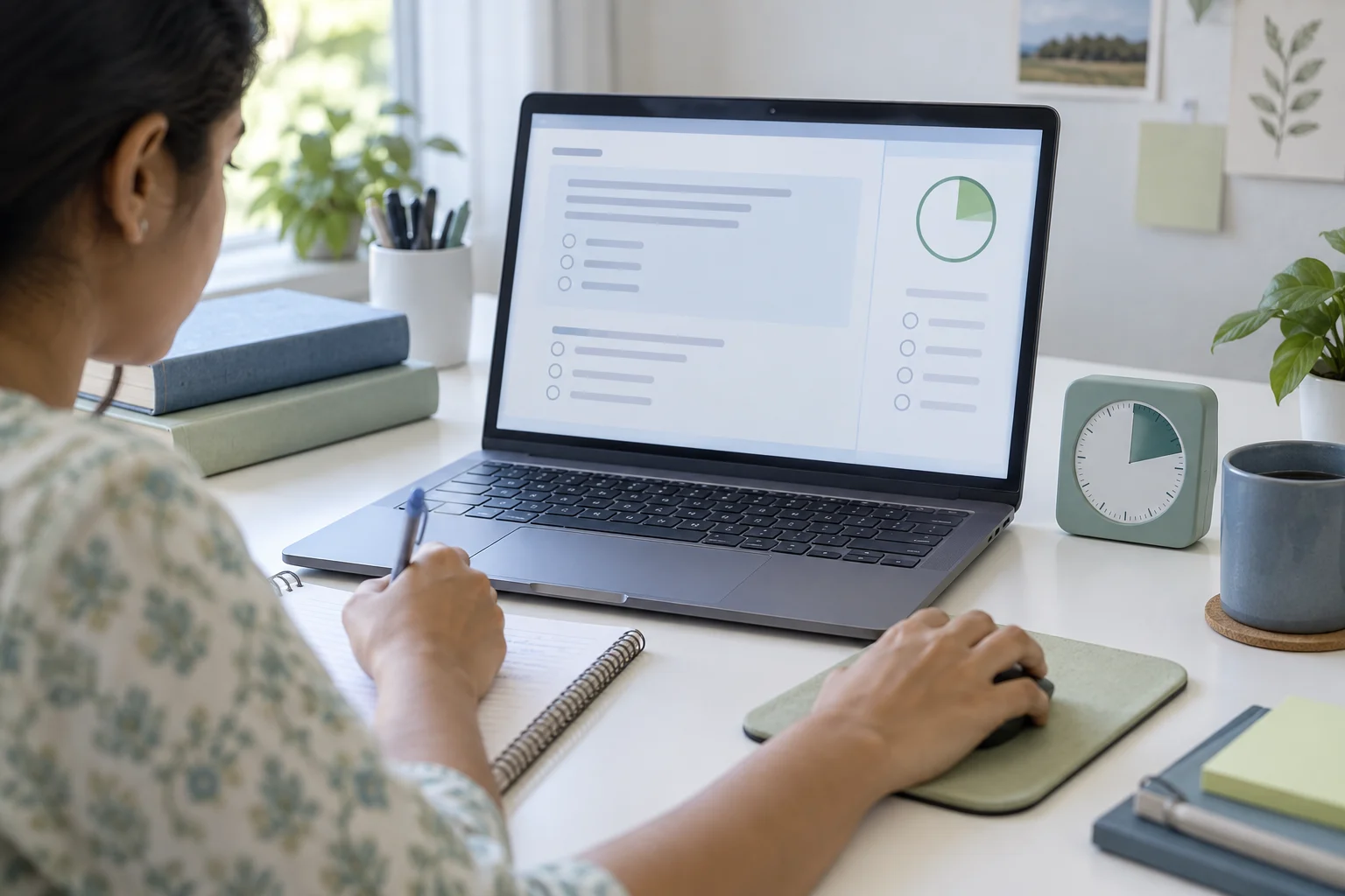 Student practicing a computer-based CUET PG Psychology mock test