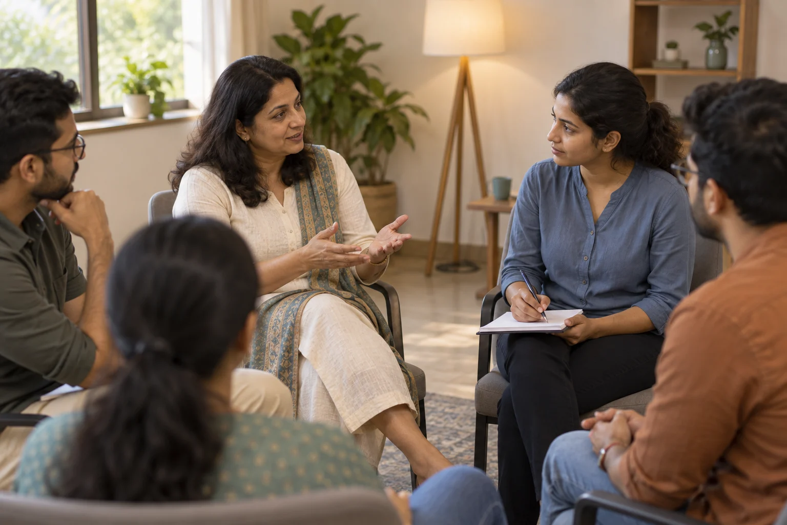 Supervisor giving constructive feedback after clinical psychology role-play