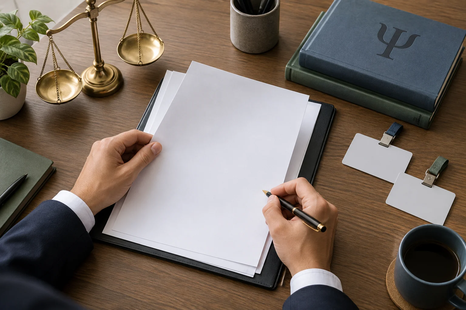 Blank licensing documents showing psychology scope of practice review